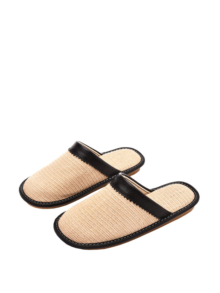 Couple Summer Linen Weave Indoor Antislip Flat Slippers