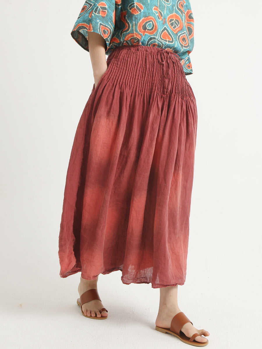 Linen Casual Women Summer Loose Skirt