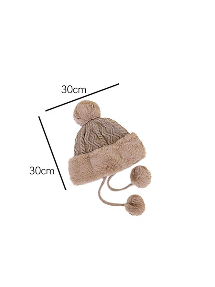 Winter Women Thicken Warm Hairball Hat