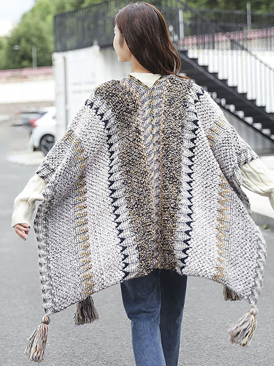 Winter Knitted Warm Tassel Scarf Shawl