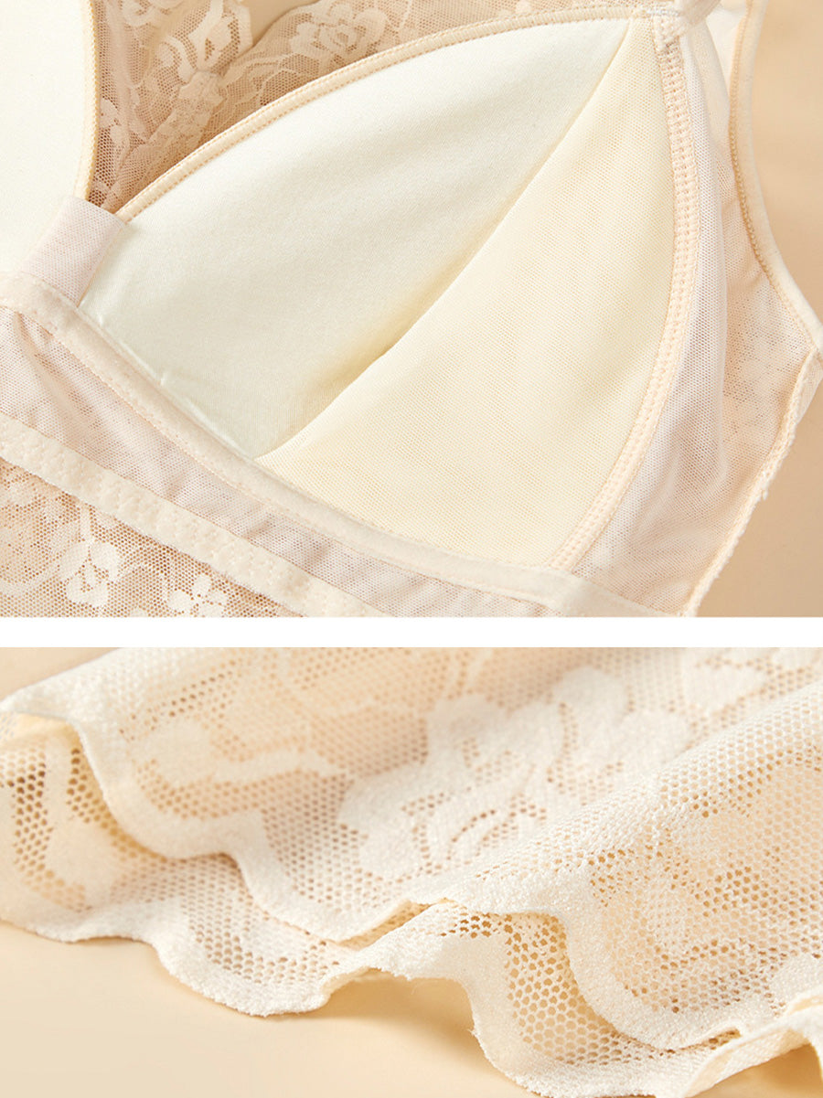 Women Spring Seamless Lace With Breast Pads Base