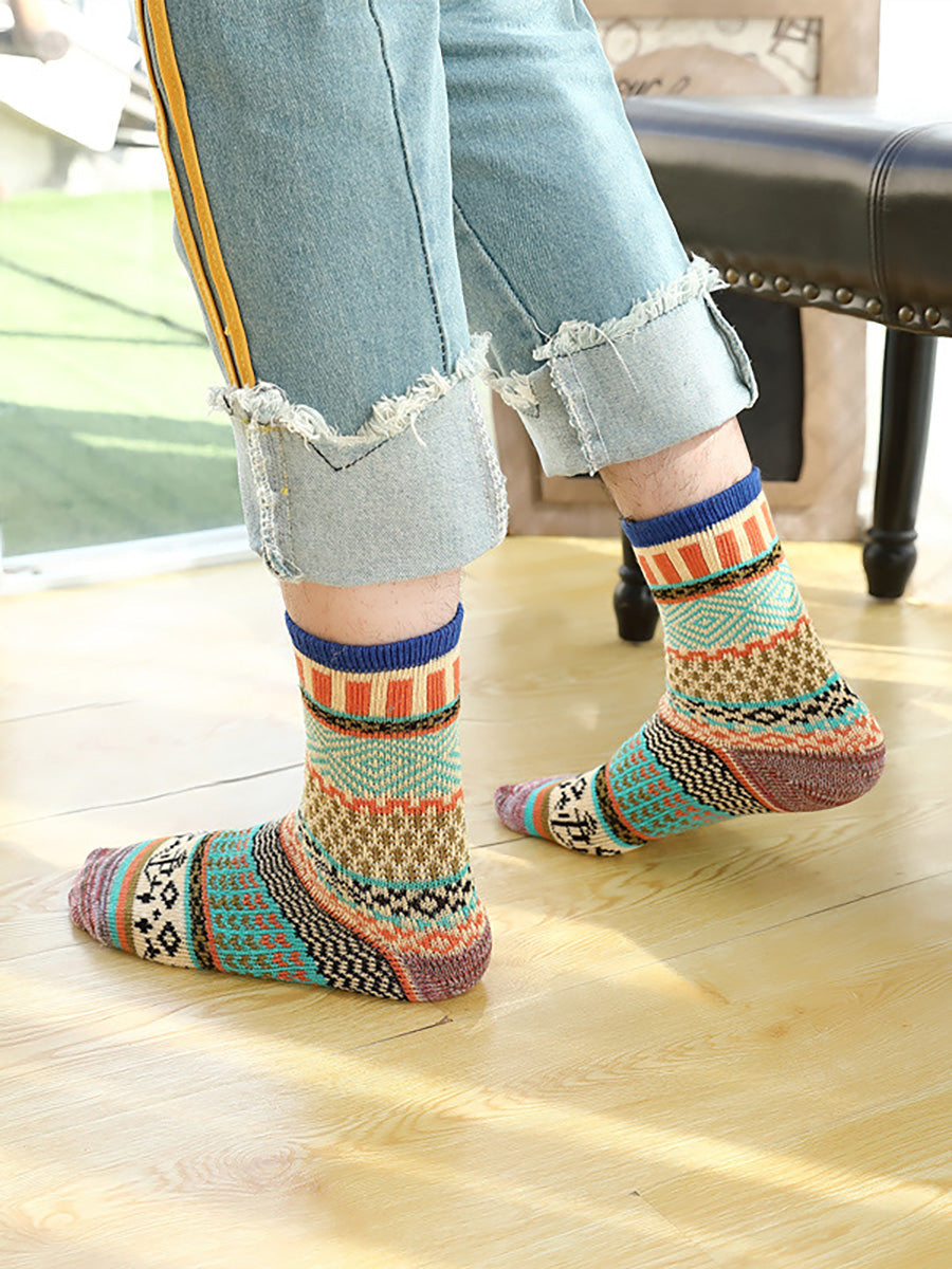 Female Knitted Casual Vintage Thick Warm Cotton Socks